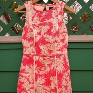 Tropical Sheath Dress - Neon Pink, Size 00